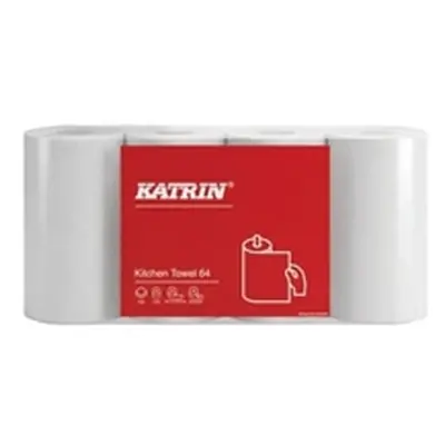 Katrin Kitchen Towel Paper Roll 2-Ply 64 Sheets White 8x4 (Pack of 32)