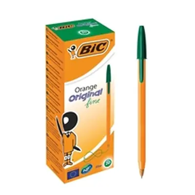 Bic Orange Fine Ballpoint Pen Green (20 Pack)