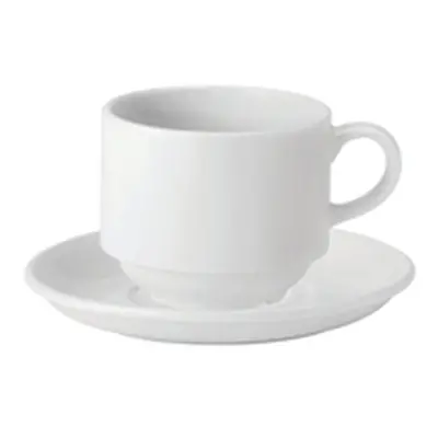 Pure White Stacking Cup x6 + Double Well Saucer x6 Pack of 2 UTP800001