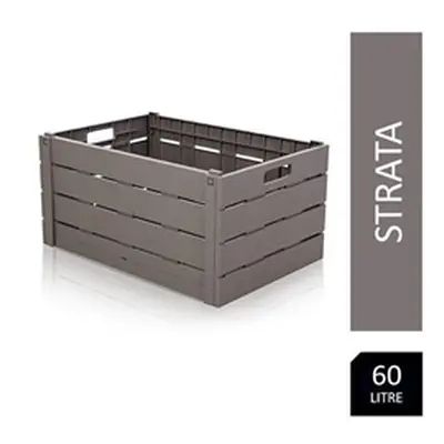 Strata Grey Wood Effect Folding Crate 60 Litre