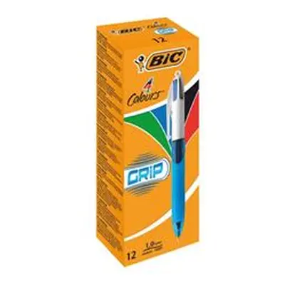 Bic 4 Colours Comfort Grip Retractable Ballpoint Pen (12 Pack) 8871361