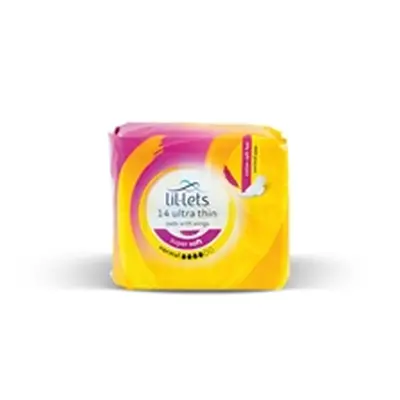 Lil-Lets Supersoft Sanitary Pads Ultra with Wings Normal x14 (Pack 24)