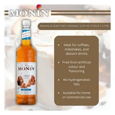 Monin Sugar Free Caramel Coffee Syrup 1