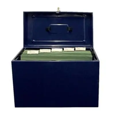 Cathedral Metal File Box Foolscap Home Office Blue HOBL