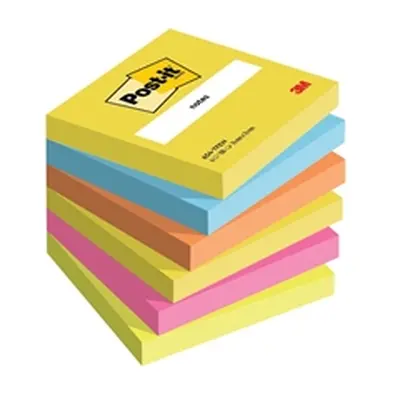 Post-it Warm Neon Notes Pad 100 Sheets Rainbow Ref 654TF [Pack 6]