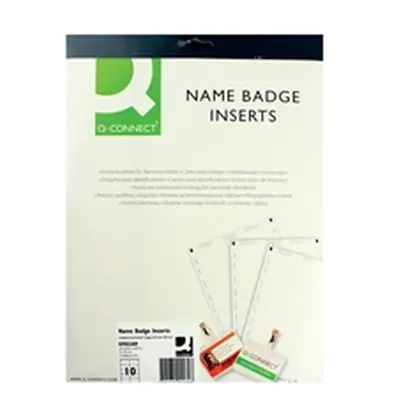 Q-Connect Name Badge Inserts 54x90mm 10 Per Sheet Pk 25- KF02289