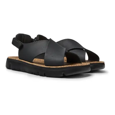 CAMPER Oruga - Sandals for Women - Black, size Smooth leather/Cotton fabric