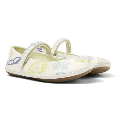 CAMPER Twins - Ballerinas for Girls - White, size Smooth leather