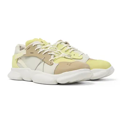 CAMPER Twins - Sneakers for Women - White,Yellow,Beige, size Smooth leather/Cotton fabric