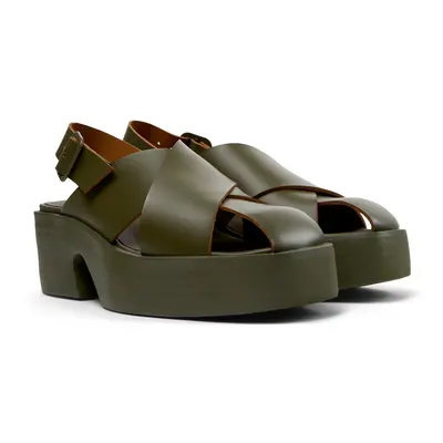 CAMPER Billie - Sandals for Women - Green, size Smooth leather