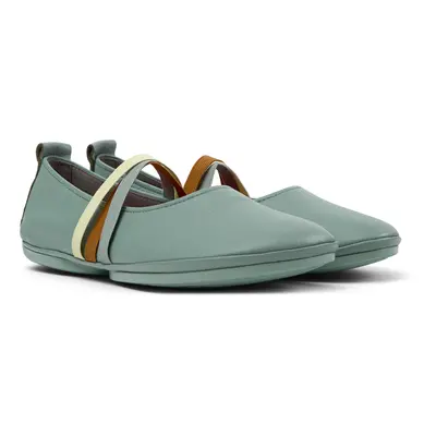 CAMPER Twins - Ballerinas for Women - Green, size Smooth leather