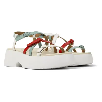 CAMPER Twins - Sandals for Women - White,Green,Red, size Smooth leather