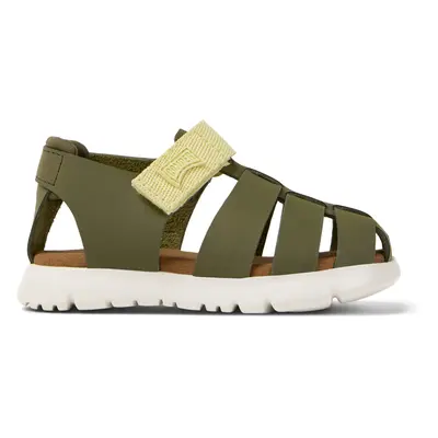 CAMPER Oruga - Sandals for Boys - Green, size Smooth leather/Cotton fabric