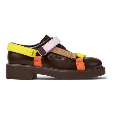 CAMPER Twins - Formal shoes for Women - Brown,Yellow,Purple, size Smooth leather/Cotton fabric