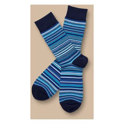 Men's Multi Stripe Socks - Cobalt Blue, by Charles Tyrwhitt