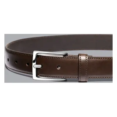 Men's Leather Formal Belt - Chocolate Brown, by Charles Tyrwhitt