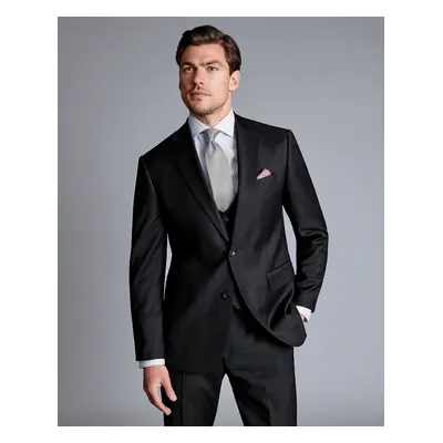 Men's Natural Stretch Twill Suit Jacket - Black, by Charles Tyrwhitt