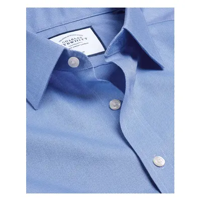 Men's Non-Iron Royal Oxford Cotton Formal Shirt - Ocean Blue Single Cuff, by Charles Tyrwhitt