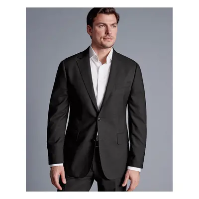 Men's Italian Luxury Suit Jacket - Charcoal Black Grey, by Charles Tyrwhitt