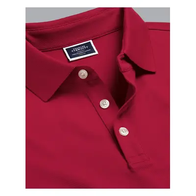 Men's Pique Cotton Polo - Red, by Charles Tyrwhitt