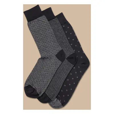 Men's Cotton Rich Pack Socks - Multi Pattern, by Charles Tyrwhitt