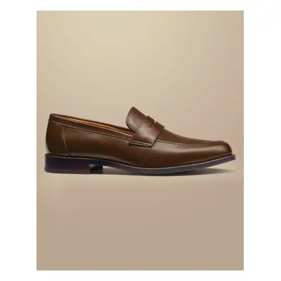 Men's Penny Loafers - Dark Tan Brown, by Charles Tyrwhitt