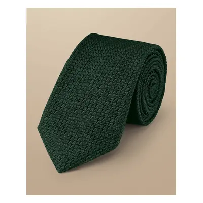 Men's Silk Grenadine Italian Tie - Dark Green, by Charles Tyrwhitt