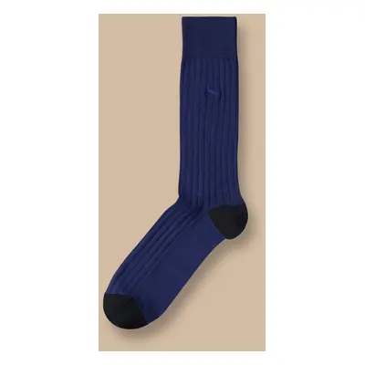 Men's Cotton Rib Socks - French Blue, by Charles Tyrwhitt