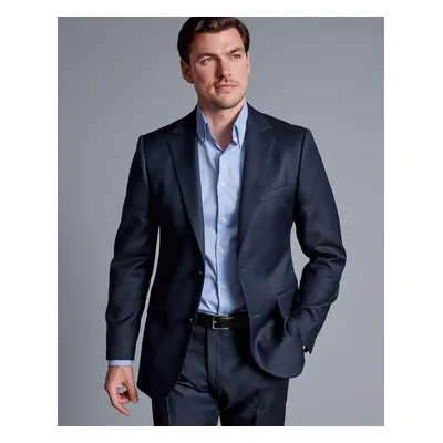 Men's Italian Luxury Textured Suit Jacket - Ink Blue, by Charles Tyrwhitt