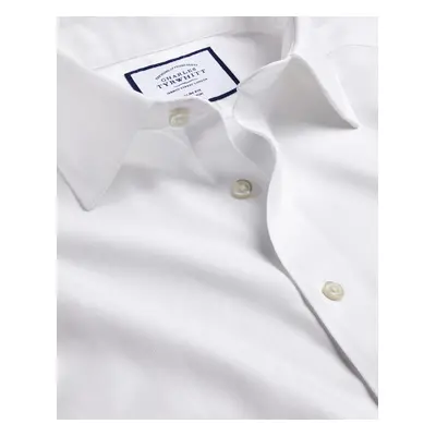 Men's Non-Iron Twill Cotton Formal Shirt - White Single Cuff, by Charles Tyrwhitt