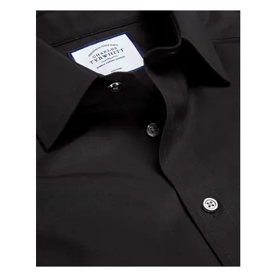 Men's Non-Iron Poplin Cotton Formal Shirt - Black Single Cuff, by Charles Tyrwhitt