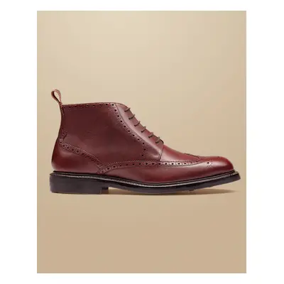 Men's Leather Brogue Boots - Chestnut Brown, by Charles Tyrwhitt