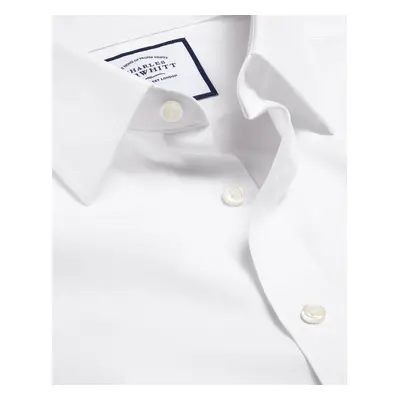 Men's Non-Iron Poplin Short-Sleeve Cotton Formal Shirt - White, by Charles Tyrwhitt