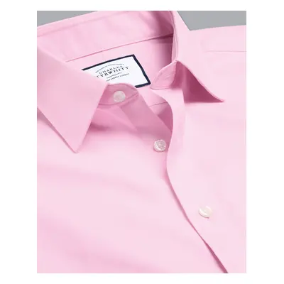 Men's Non-Iron Twill Cotton Formal Shirt - Pink Single Cuff, by Charles Tyrwhitt