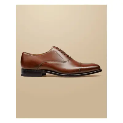 Men's Leather Oxford Shoes - Dark Tan Brown, by Charles Tyrwhitt