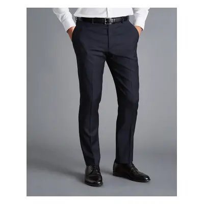 Men's Natural Stretch Twill Suit Trousers - Navy, by Charles Tyrwhitt