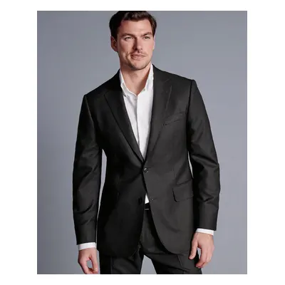 Men's British Luxury Suit Jacket - Charcoal Black Grey, by Charles Tyrwhitt