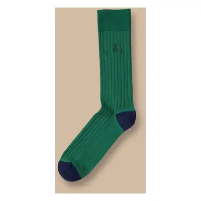 Men's Cotton Rib Socks - Dark Green, by Charles Tyrwhitt