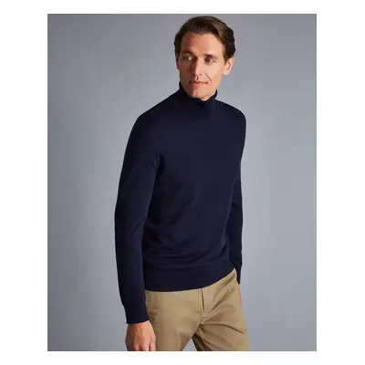 Men's Merino Roll Neck Jumper - Navy, by Charles Tyrwhitt