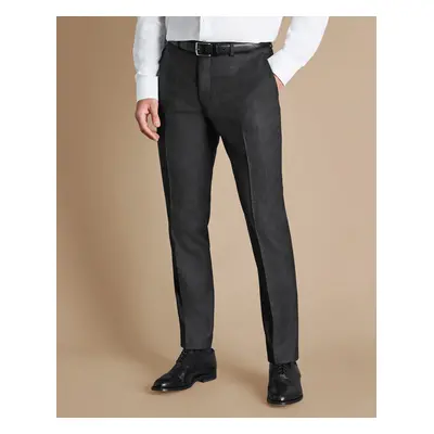 Men's Ultimate Performance End-On-End Suit Trousers - Charcoal Black Grey, by Charles Tyrwhitt