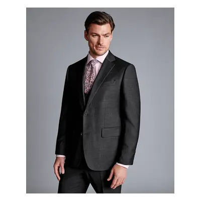 Men's Natural Stretch Twill Suit Jacket - Charcoal Black, by Charles Tyrwhitt