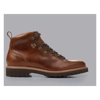 Men's Leather Rubber Sole Boots - Dark Tan Brown, by Charles Tyrwhitt