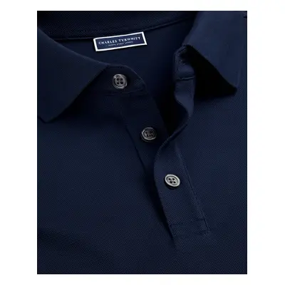 Men's Pique Cotton Polo - Navy, by Charles Tyrwhitt