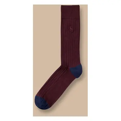 Men's Cotton Rib Socks - Wine Red, by Charles Tyrwhitt