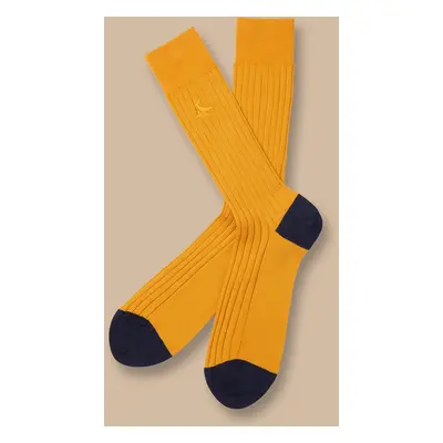 Men's Cotton Rib Socks - Sunflower Yellow, by Charles Tyrwhitt