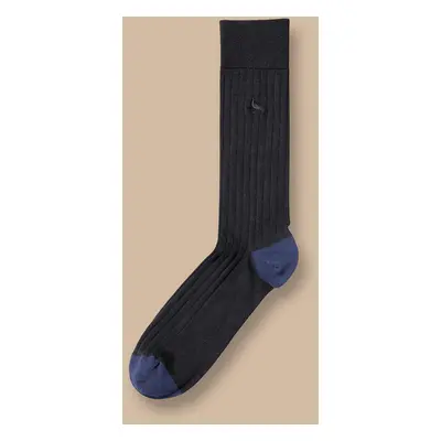 Men's Cotton Rib Socks - Black, by Charles Tyrwhitt