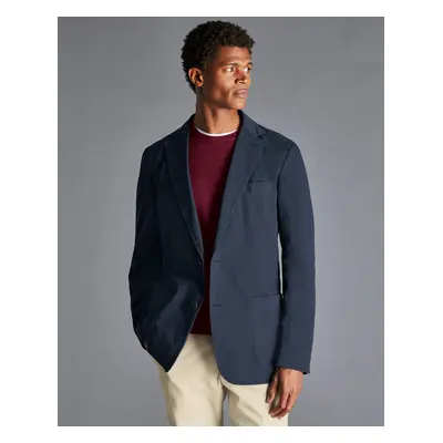 Men's Cotton Stretch Garment Dyed Jacket - Ink Blue, by Charles Tyrwhitt