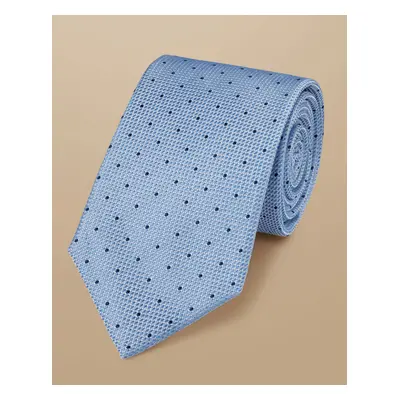 Men's Spot Silk Tie - Sky Blue & French, by Charles Tyrwhitt