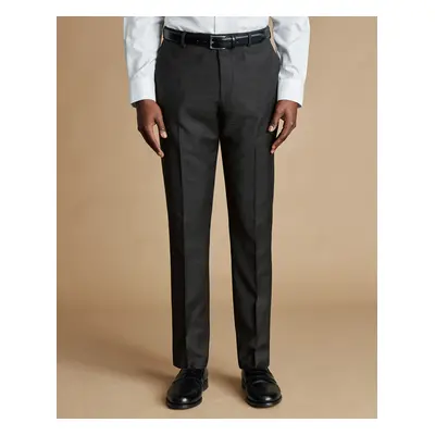 Men's Natural Stretch Twill Suit Trousers - Charcoal Black, by Charles Tyrwhitt