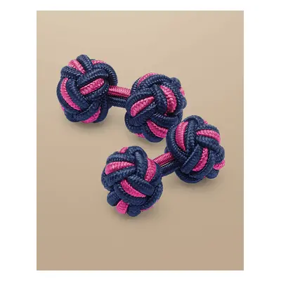 Men's Knot Cufflinks - Indigo Blue & Bright Pink by Charles Tyrwhitt